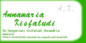 annamaria kisfaludi business card