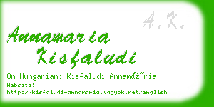 annamaria kisfaludi business card